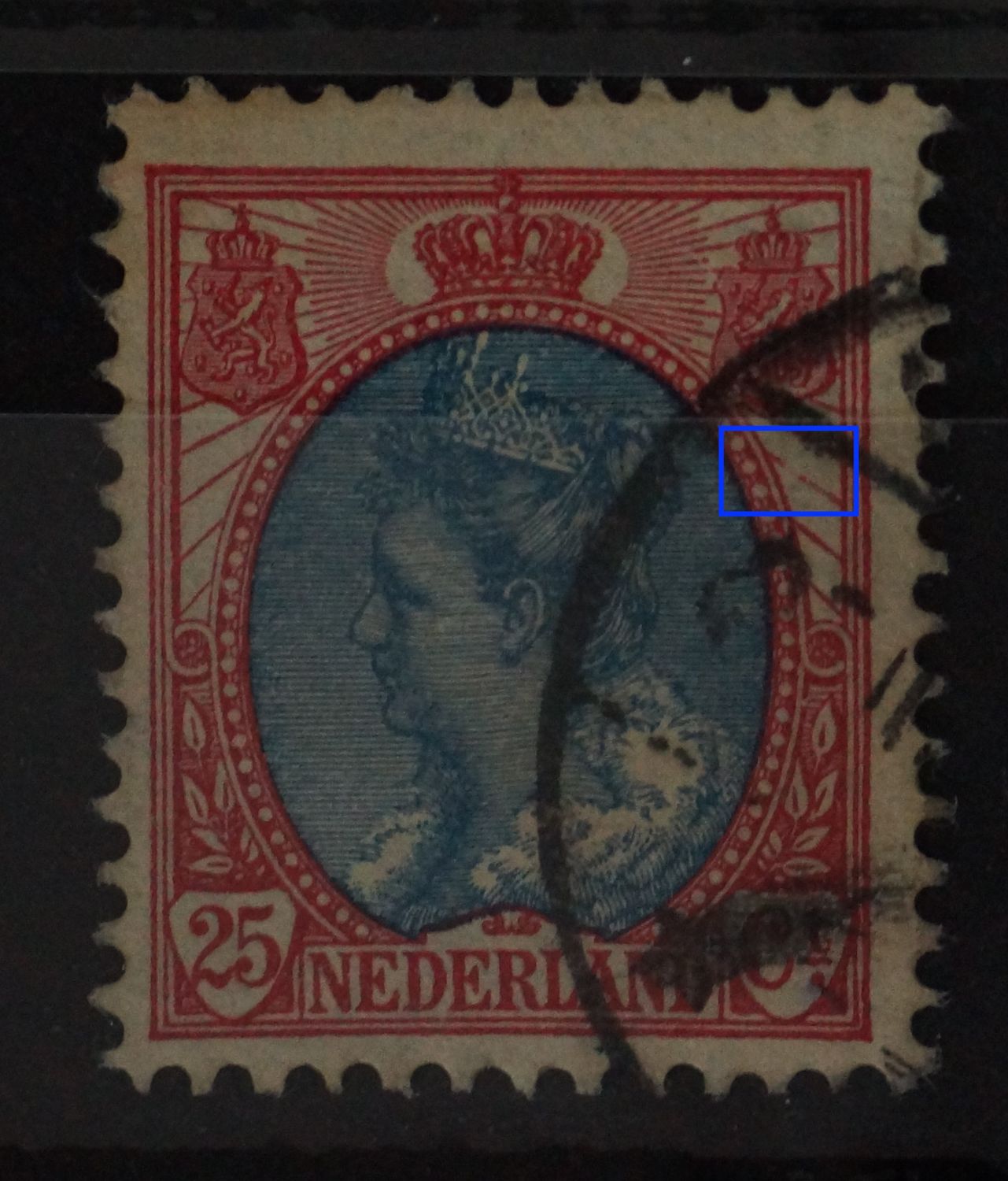 NVPH 71 - breuk in straal rechts