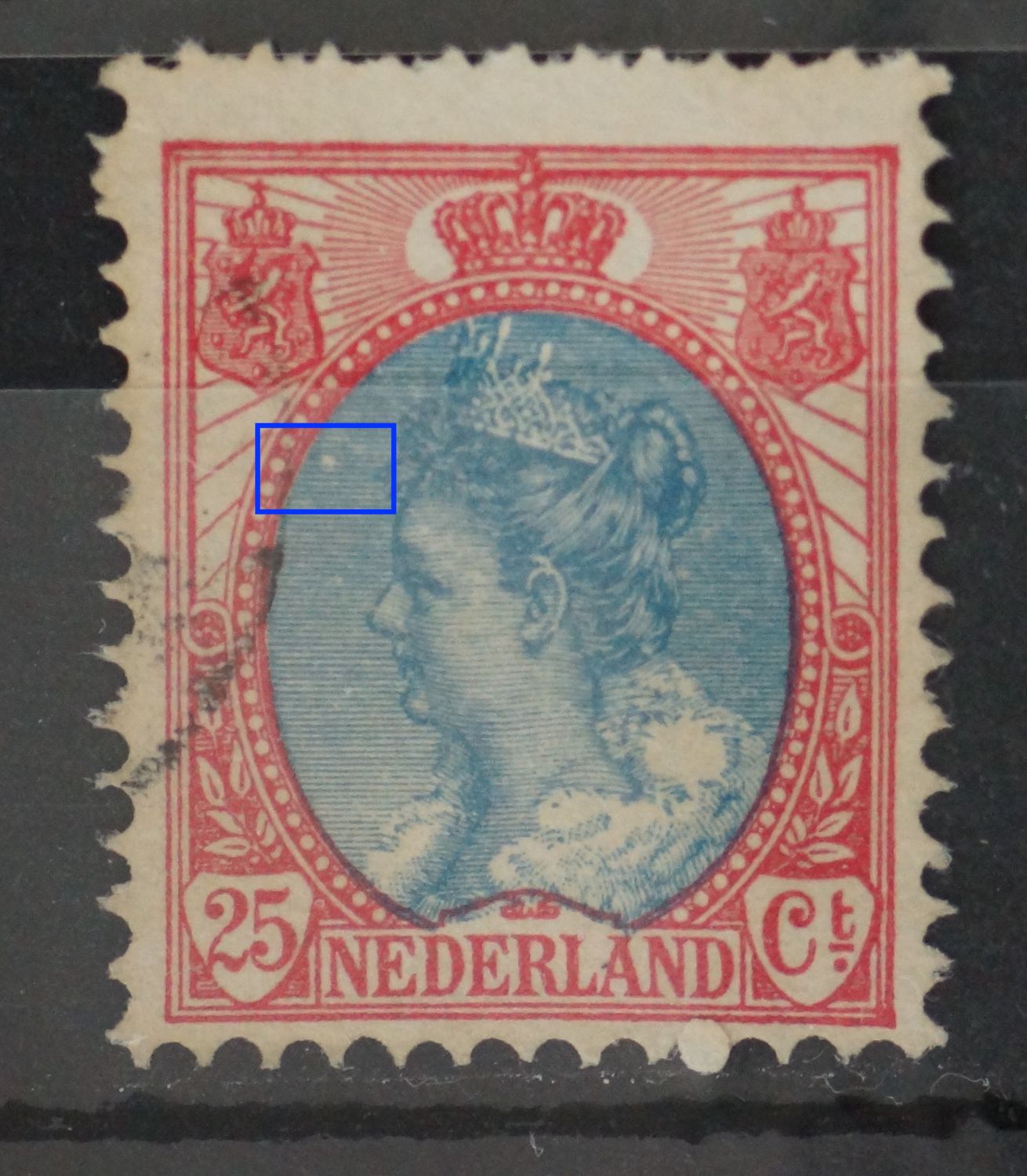 NVPH 71 - breuk in arcering links, boven