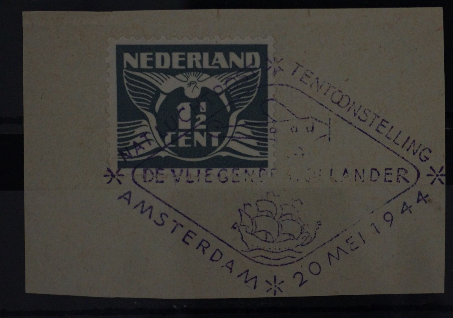 Gelegenheidsstempel Luchtposttentoonstelling Amsterdam op NVPH 172