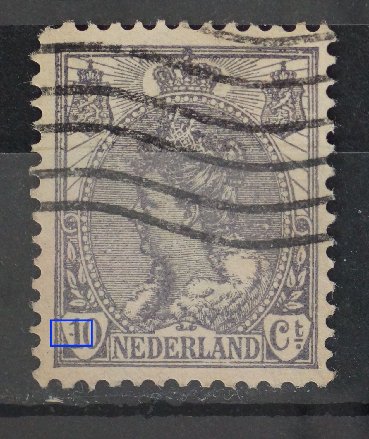 NVPH 62 - o.a. grijze vlek voor de 10