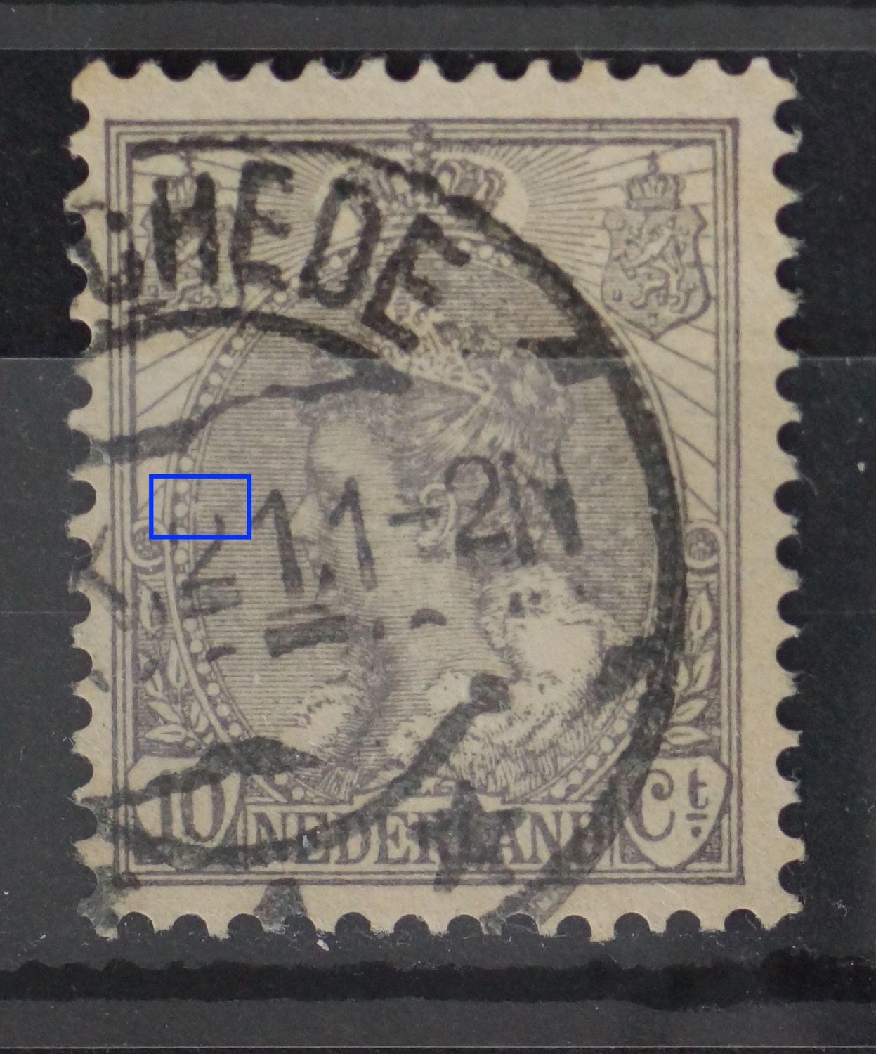 NVPH 62 - breuk in rand medaillon links NVPH 62 - breuk in rand medaillon links