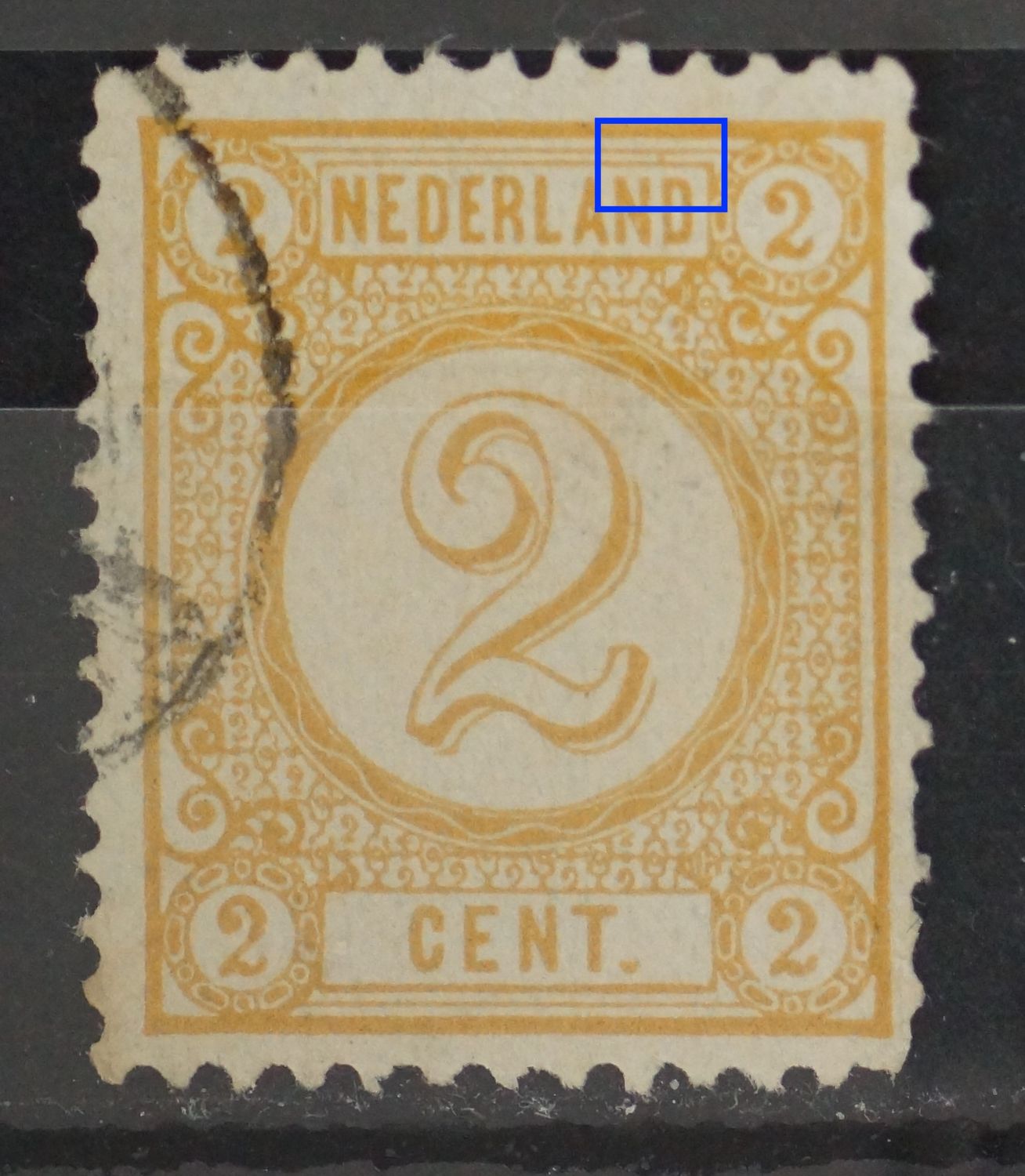 NVPH 32 - bruingele stip boven ND van NEDERLAND NVPH 32 - bruingele stip boven ND van NEDERLAND