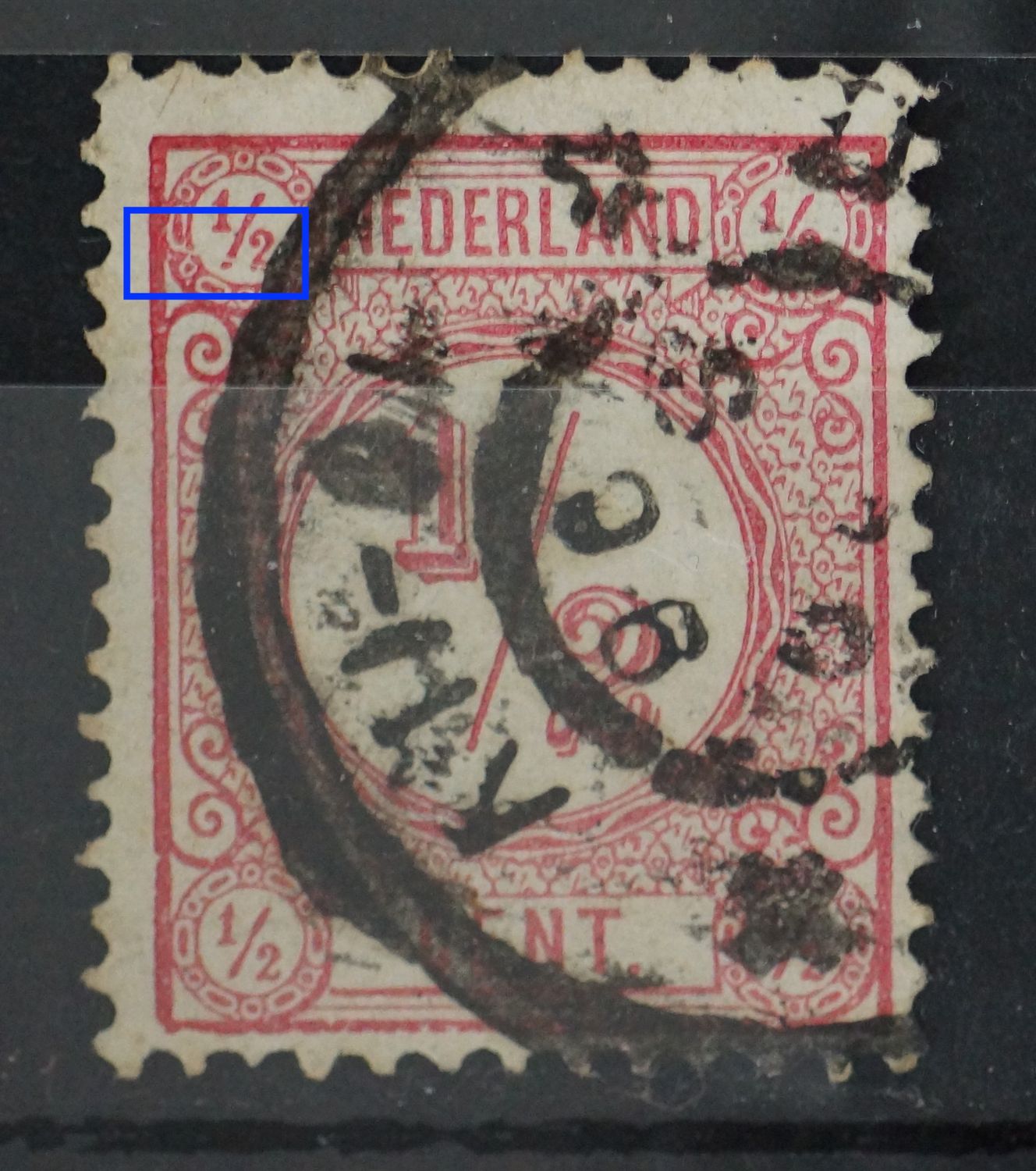NVPH 30 - witte kras door 1/3 linksboven