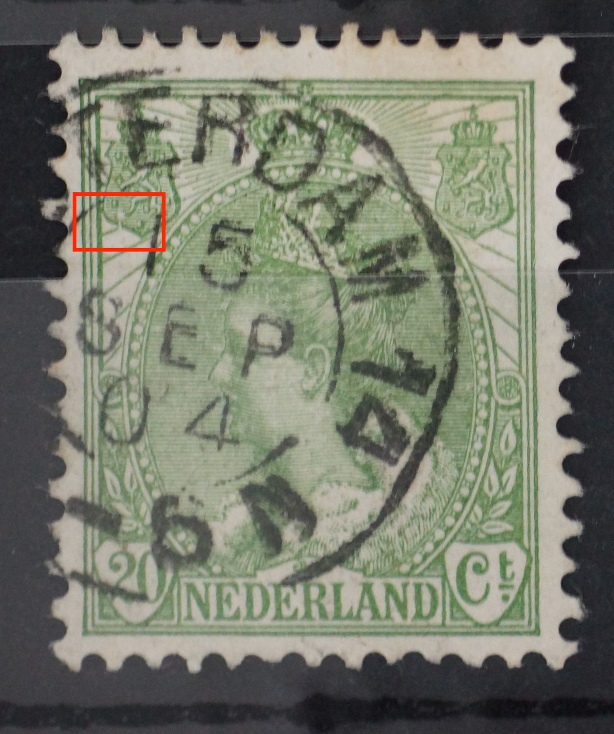 Amsterdam 14 op NVPH 68 - plaatfout