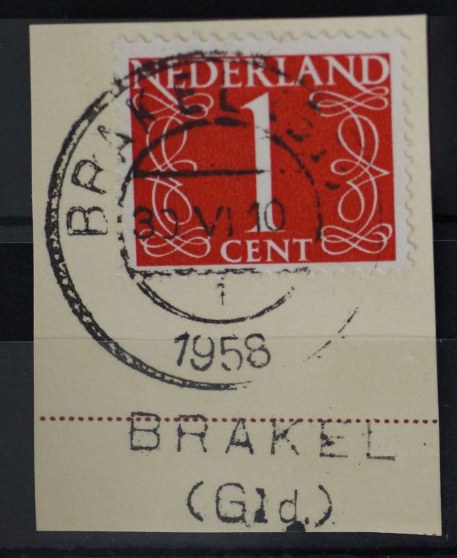 Brakel (Gld.) 1 op NVPH 460, tevens kantoornaamstempel