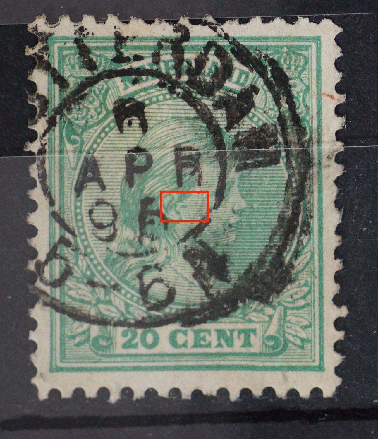 NVPH 40 - groene vlek voor het oor