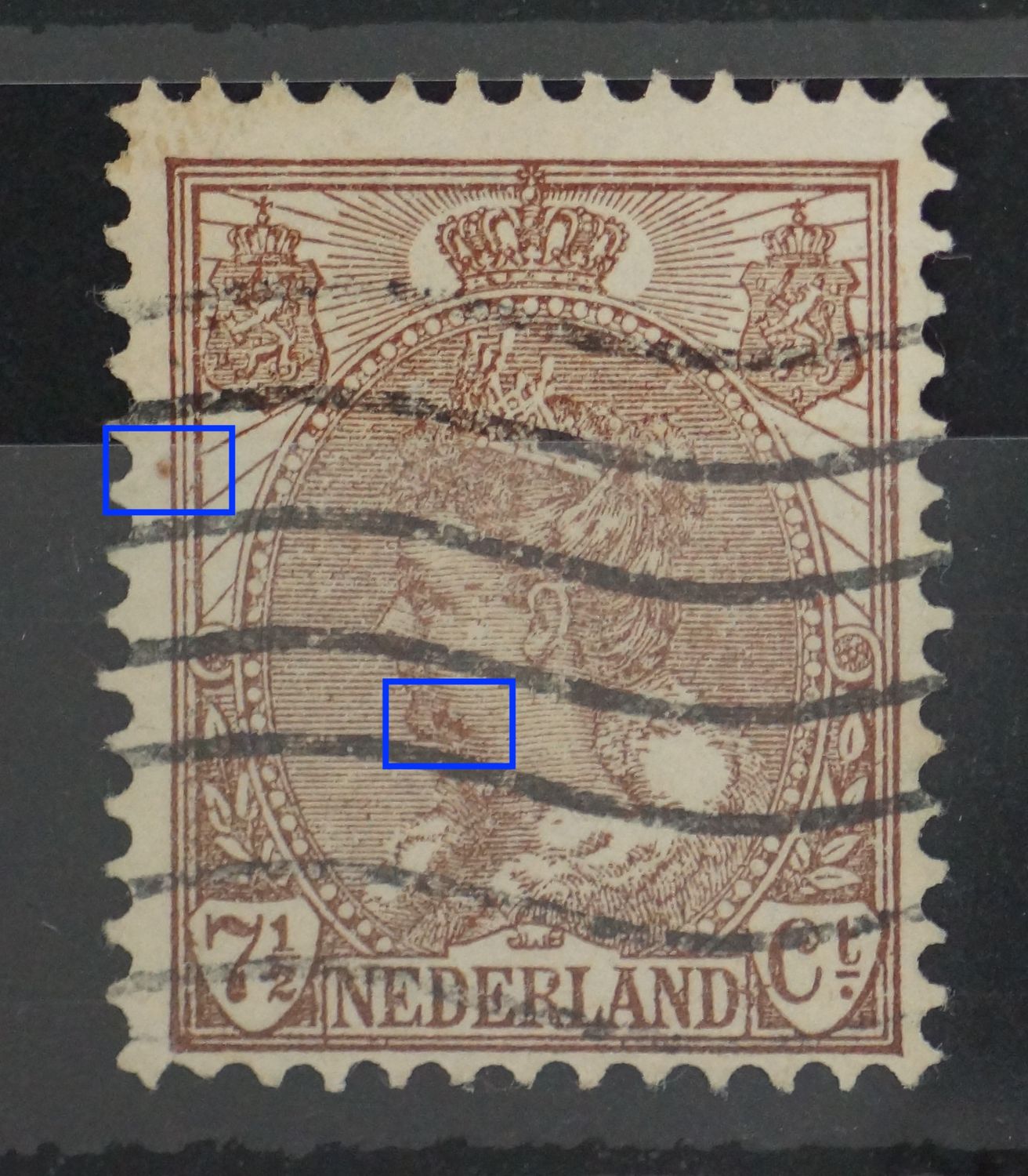 NVPH 61 - o.a. bruine vlek op de kin NVPH 61 - o.a. bruine vlek op de kin