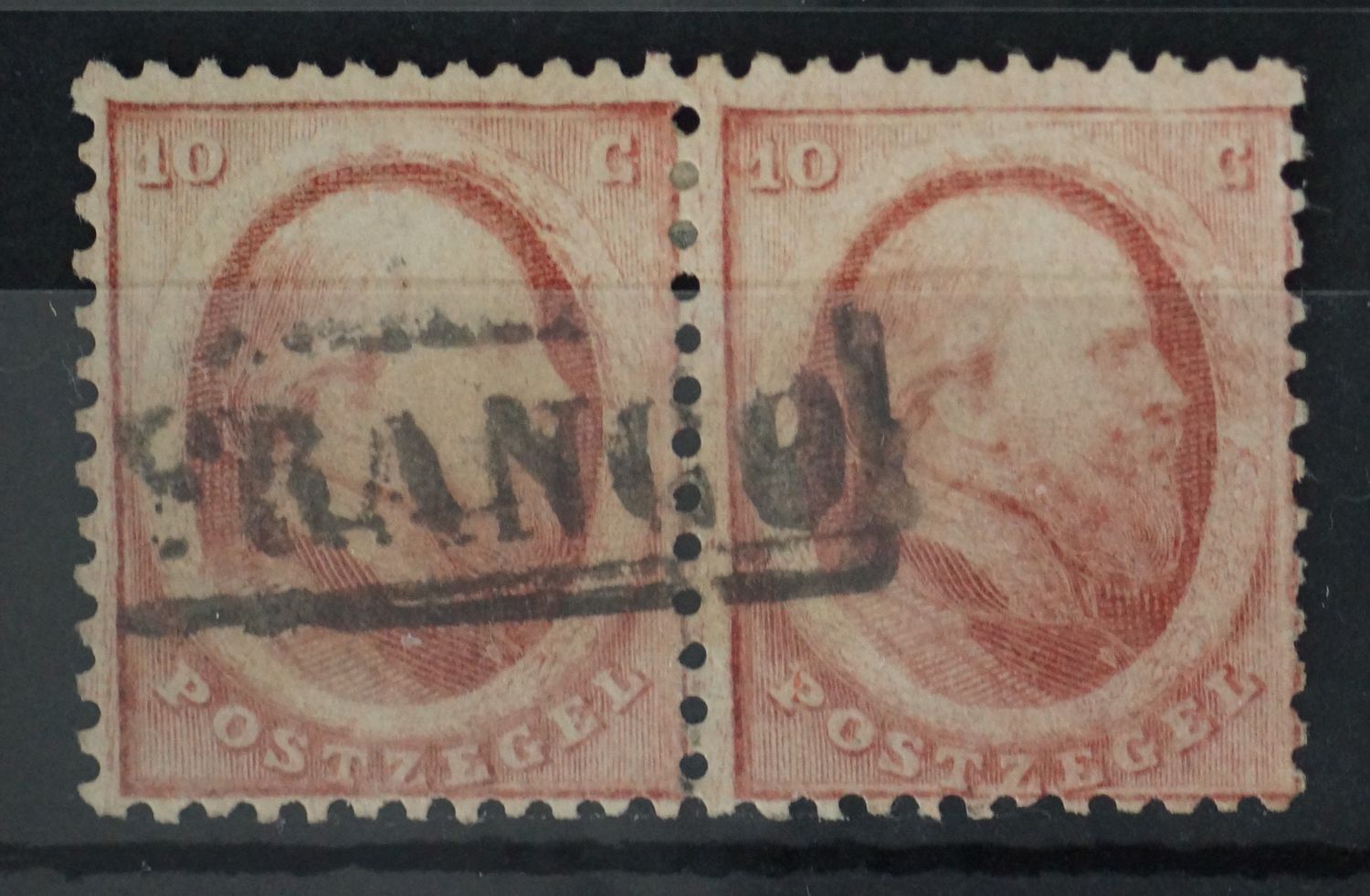 Franco in omlijsting op NVPH 5 (paar)