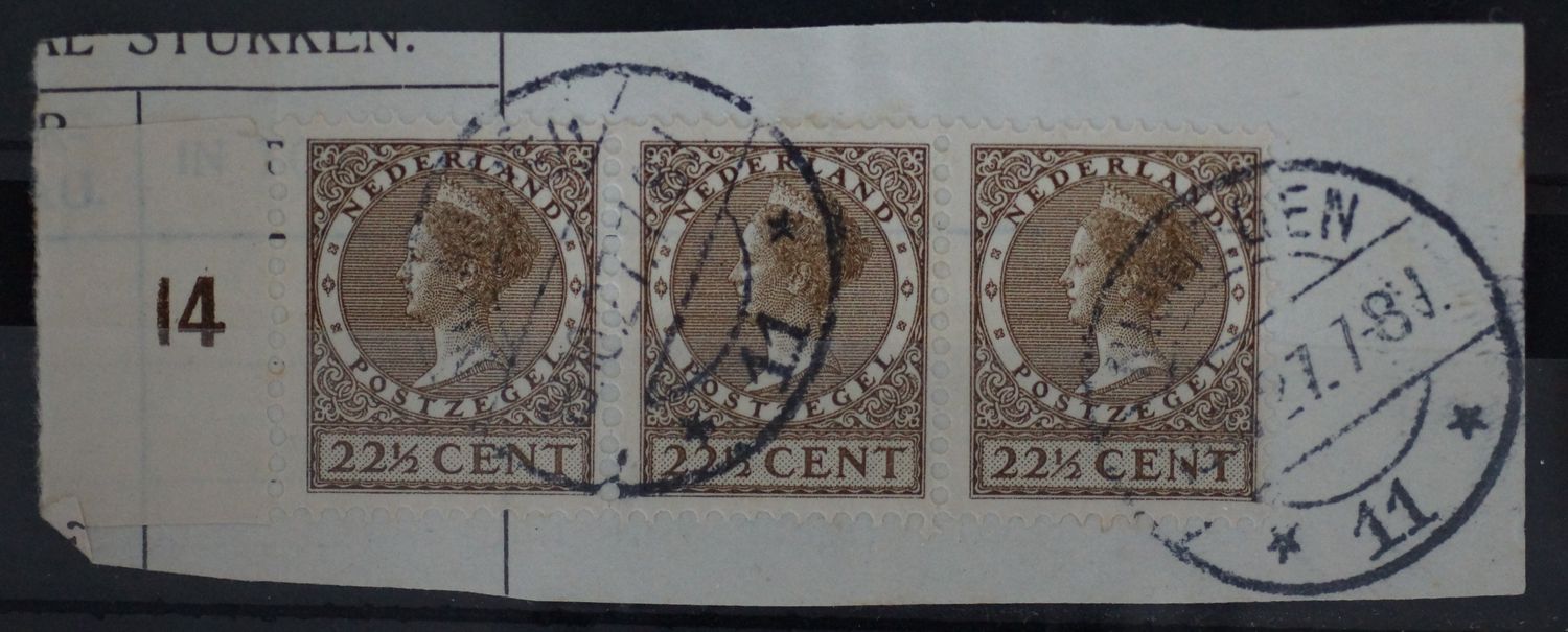 Nijmegen 11 op NVPH 190 (strip met velrand) - vrij schaars