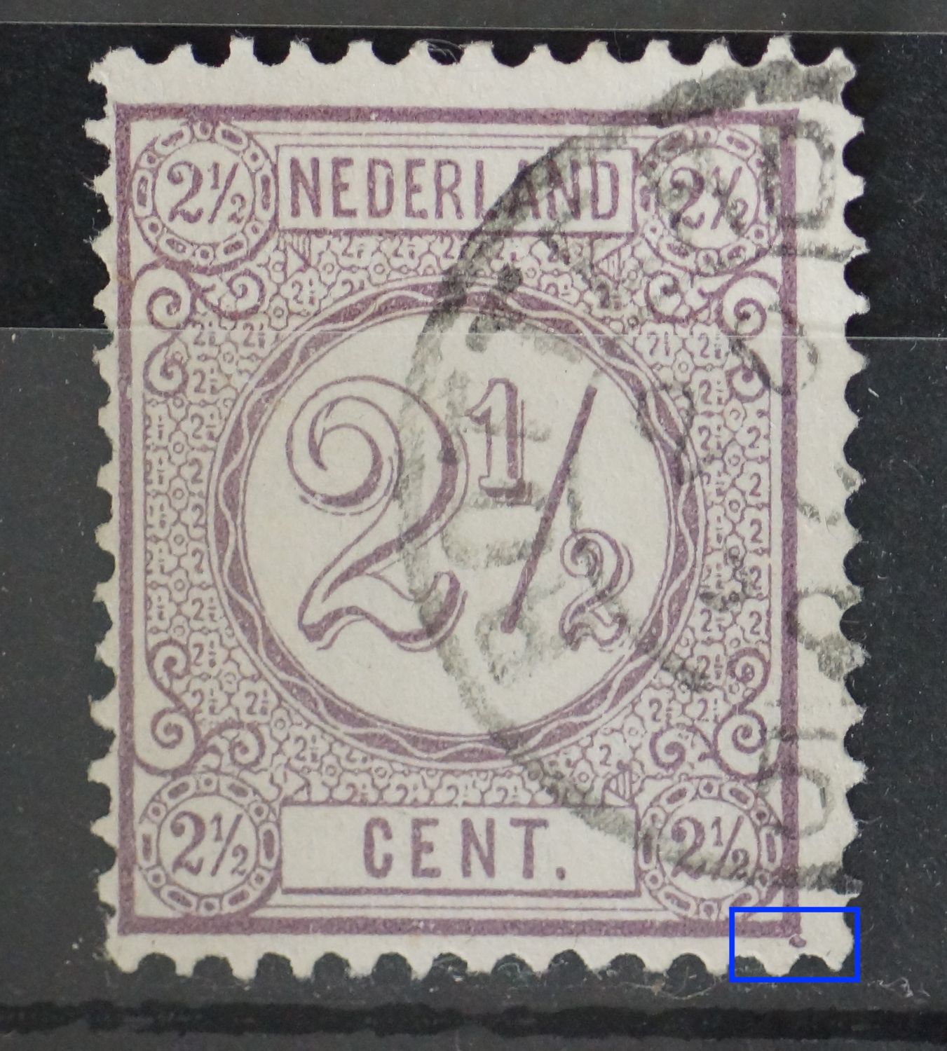 NVPH 33 - violette vlek rechtsonder