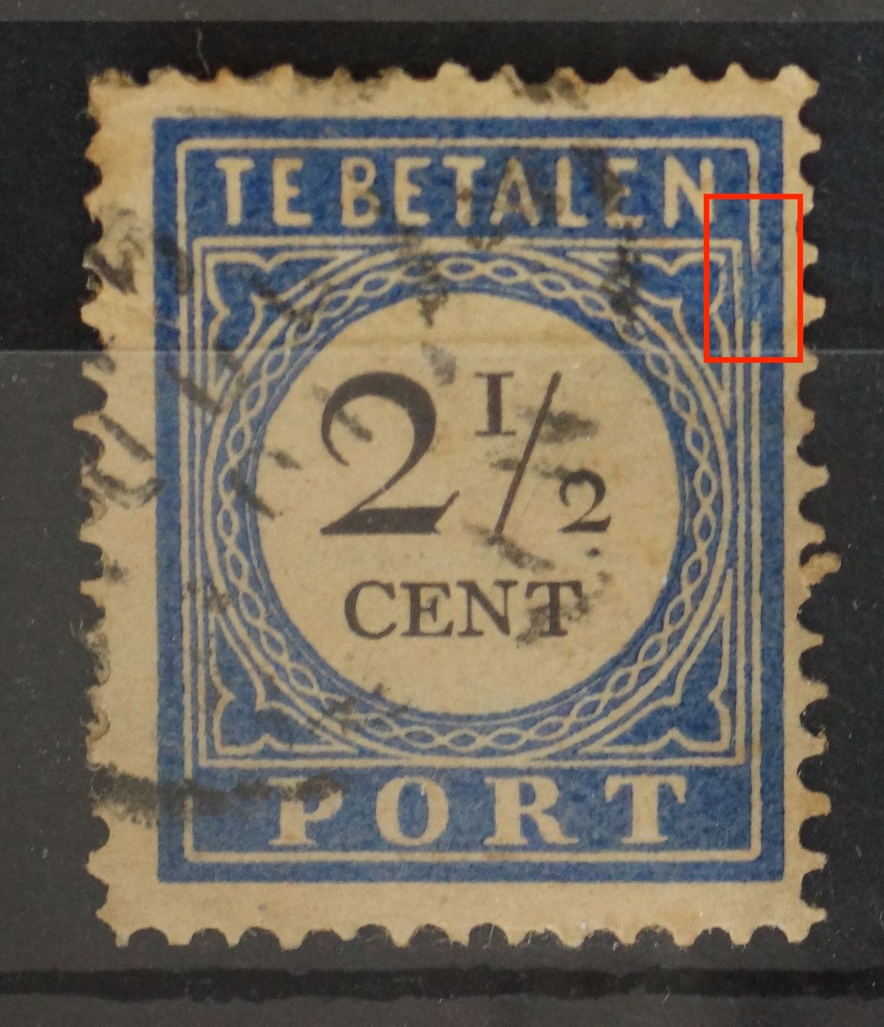 NVPH P16 - blauwe vlek rechts