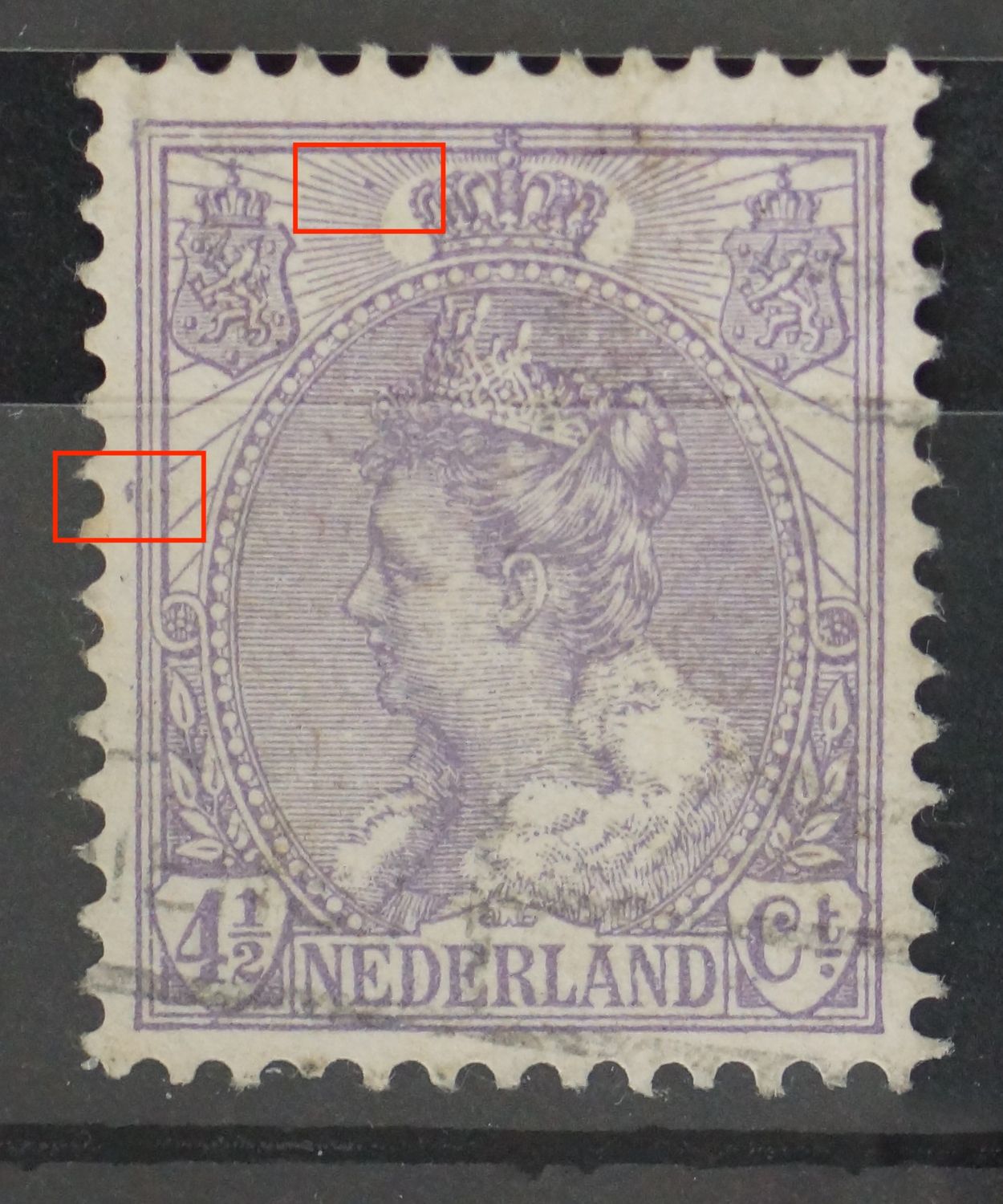 NVPH59 - o.a. violette vlekken links NVPH59 - o.a. violette vlekken links