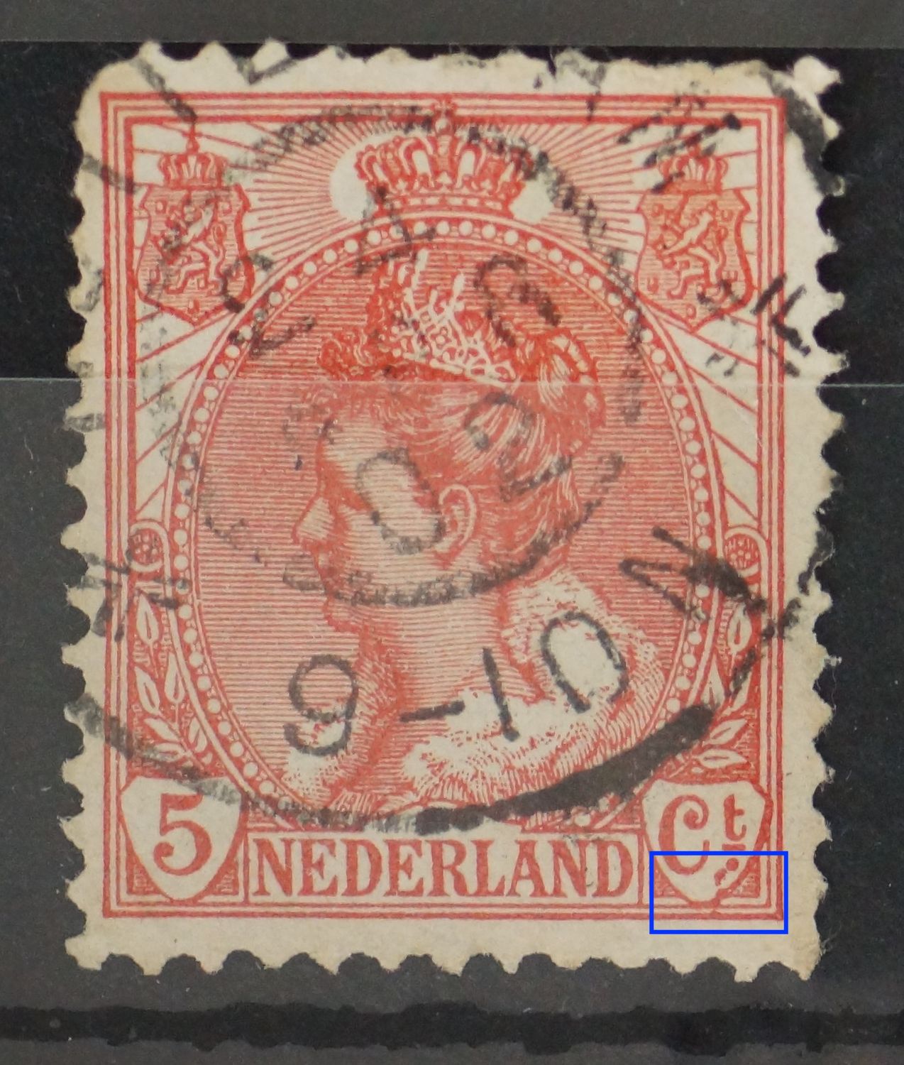 NVPH 60 - rode vlekken onder Ct.