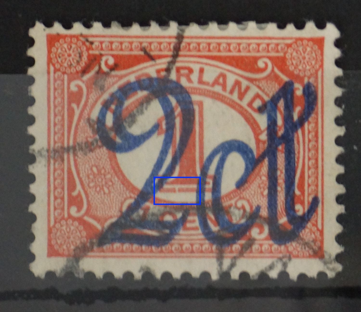 NVPH 115 - breuk in voet van de 1 NVPH 115 - breuk in voet van de 1