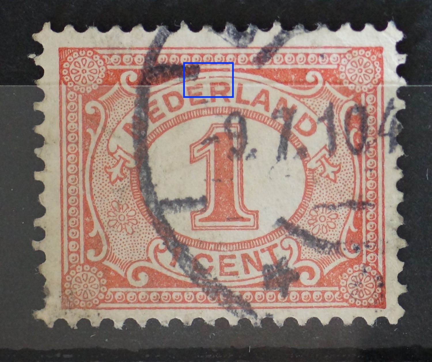 NVPH 51 - breuk boven ER van NEDERLAND NVPH 51 - breuk boven ER van NEDERLAND