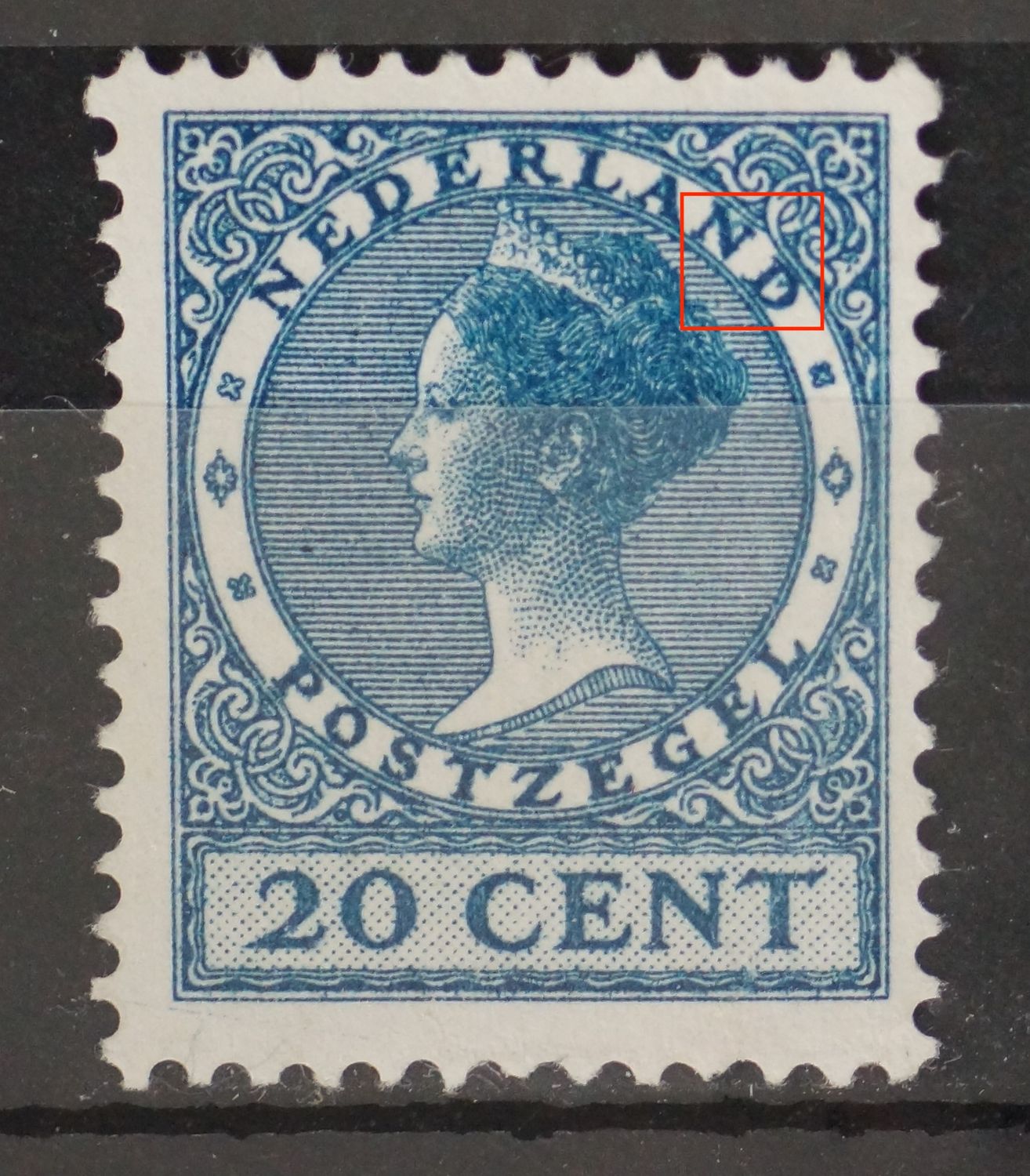 NVPH 188 - blauwe vlekken in ND van NEDERLAND