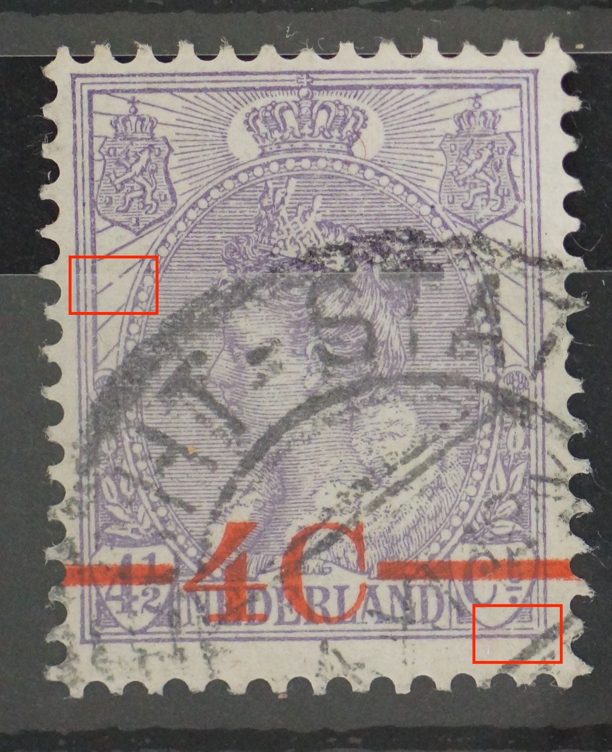 NVPH 106 - o.a. breuk in straal links
