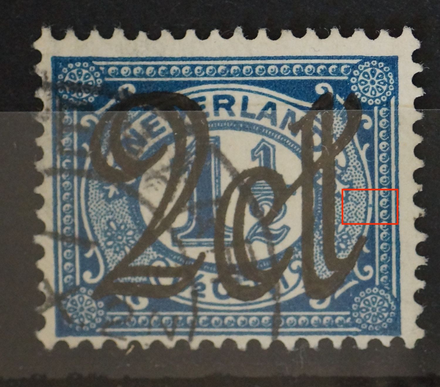 NVPH 115 - blauwe punt rechts