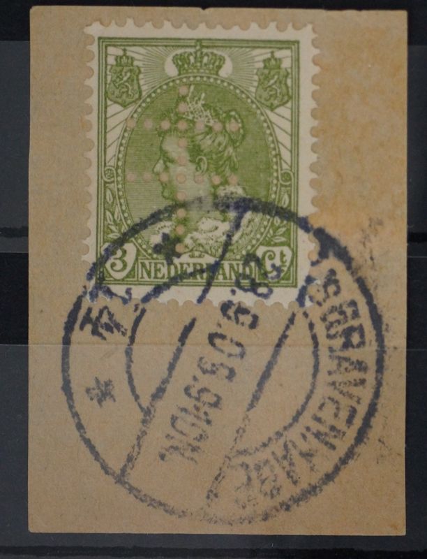 sGravenhage 14 op NVPH 57, met perfin Tuberculosevereniging.