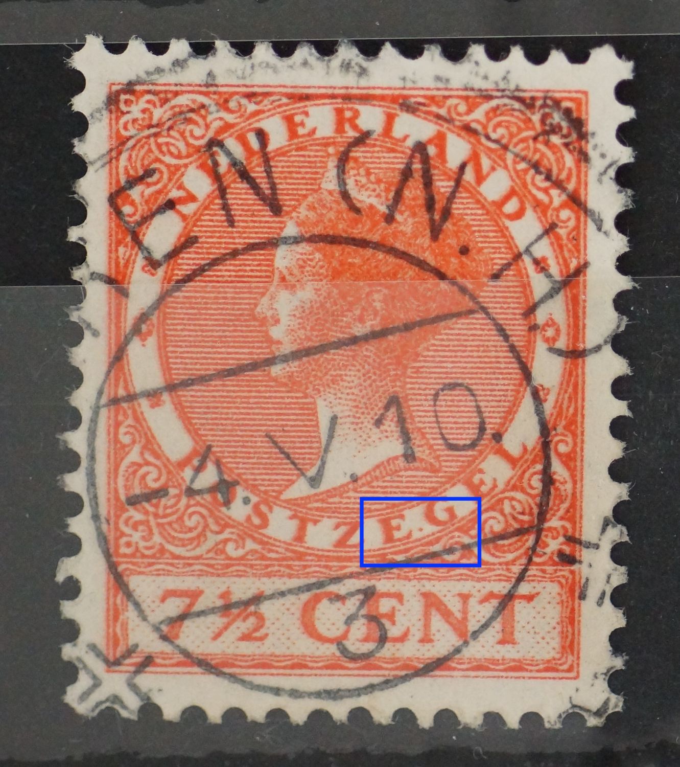 NVPH 180 - rode punt tussen EG van POSTZEGEL