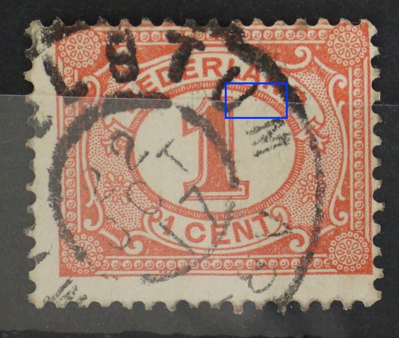 NVPH 51 - rode punt onder AN van NEDERLAND NVPH 51 - rode punt onder AN van NEDERLAND