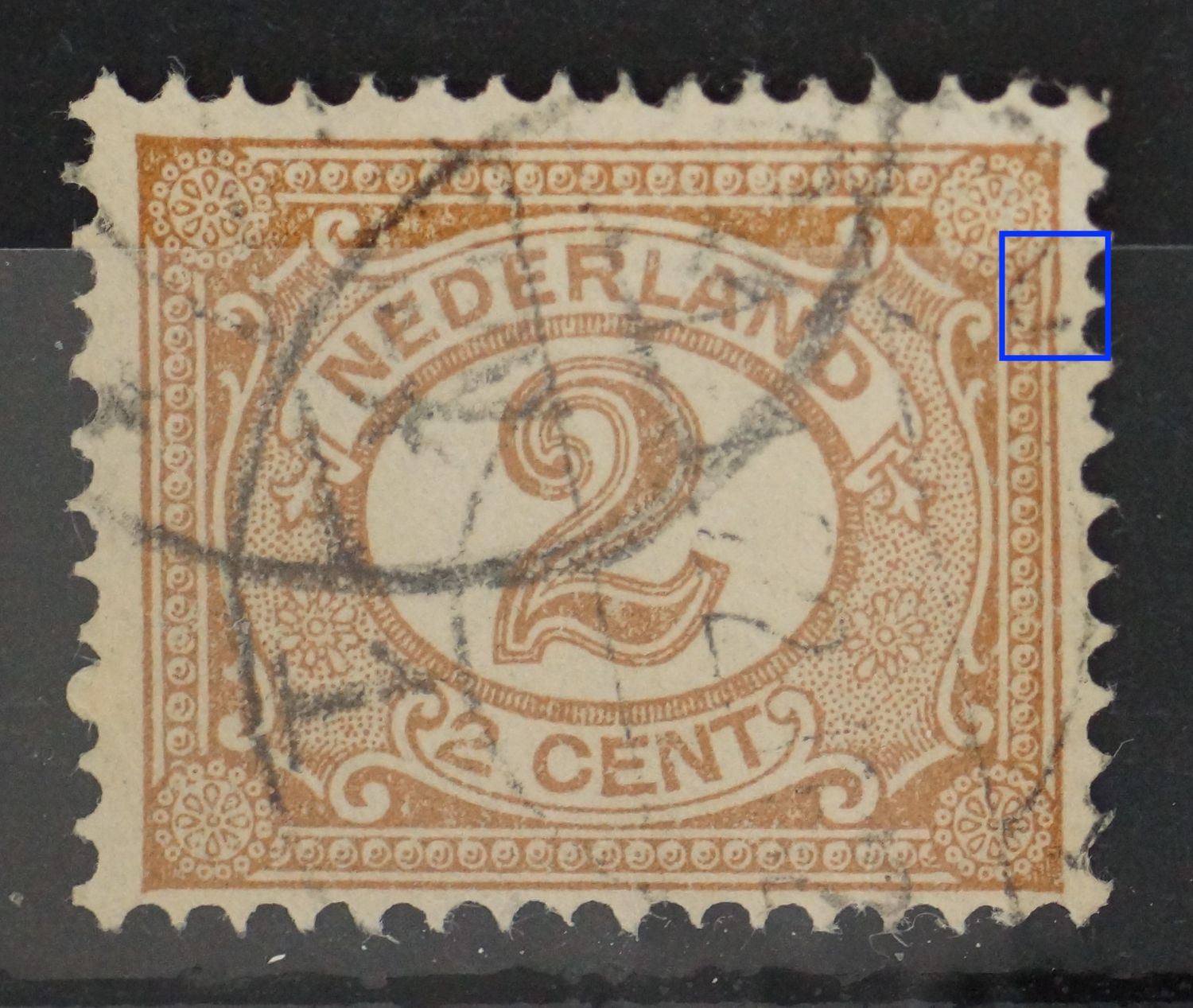 NVPH  54 - bocht in de kaderlijn rechts, boven