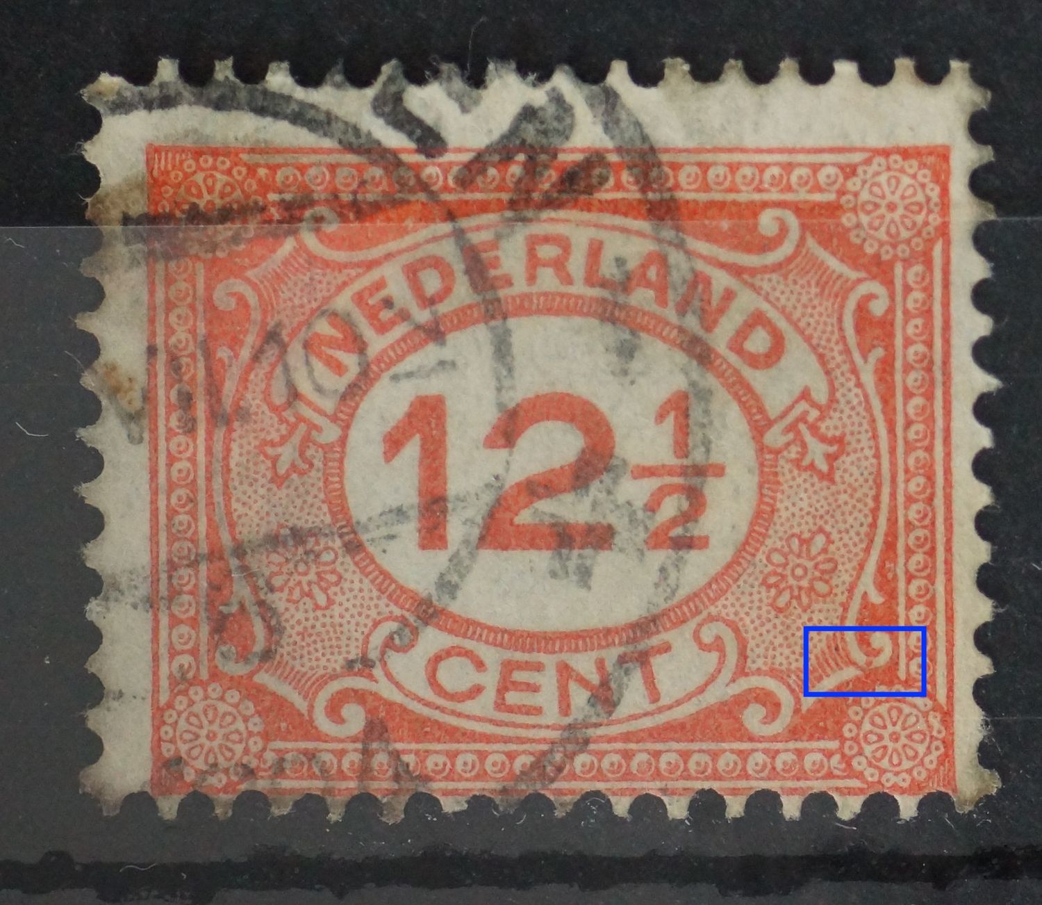 NVPH 108 - rode punt in de krul rechtsonder NVPH 108 - rode punt in de krul rechtsonder