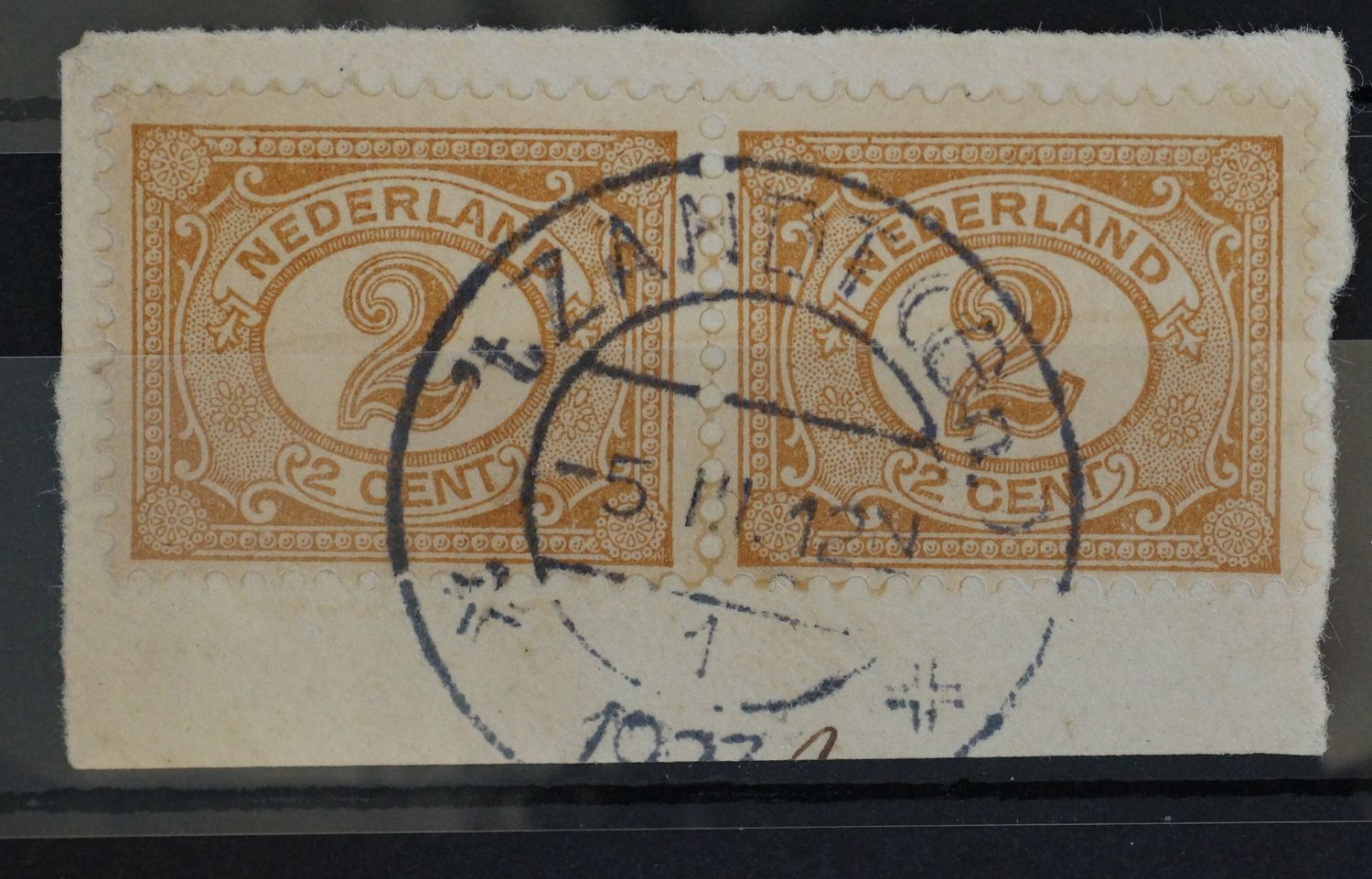 't Zand (Gn.) 1 op NVPH 54 (paar) 't Zand (Gn.) 1 op NVPH 54 (paar)