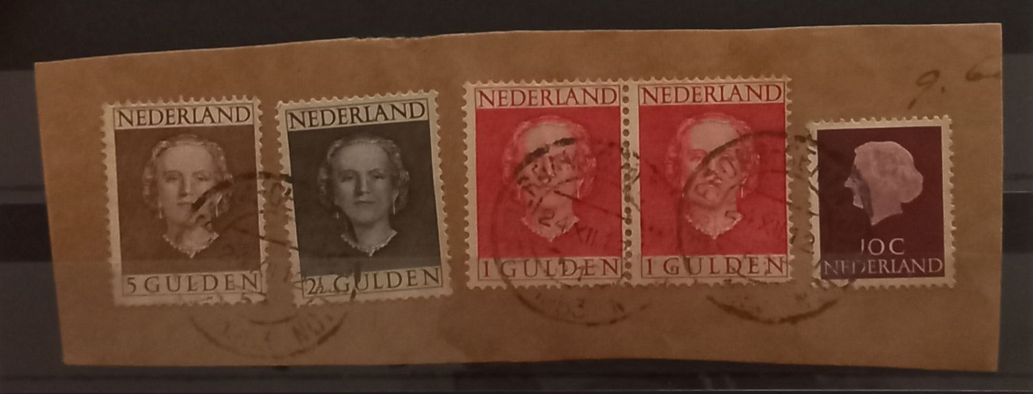 Fragment met totale frankeerwaarde 9,60 gulden met NVPH 535 en 536
