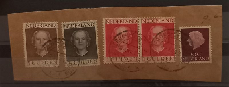 Fragment met totale frankeerwaarde 9,60 gulden met NVPH 535 en 536