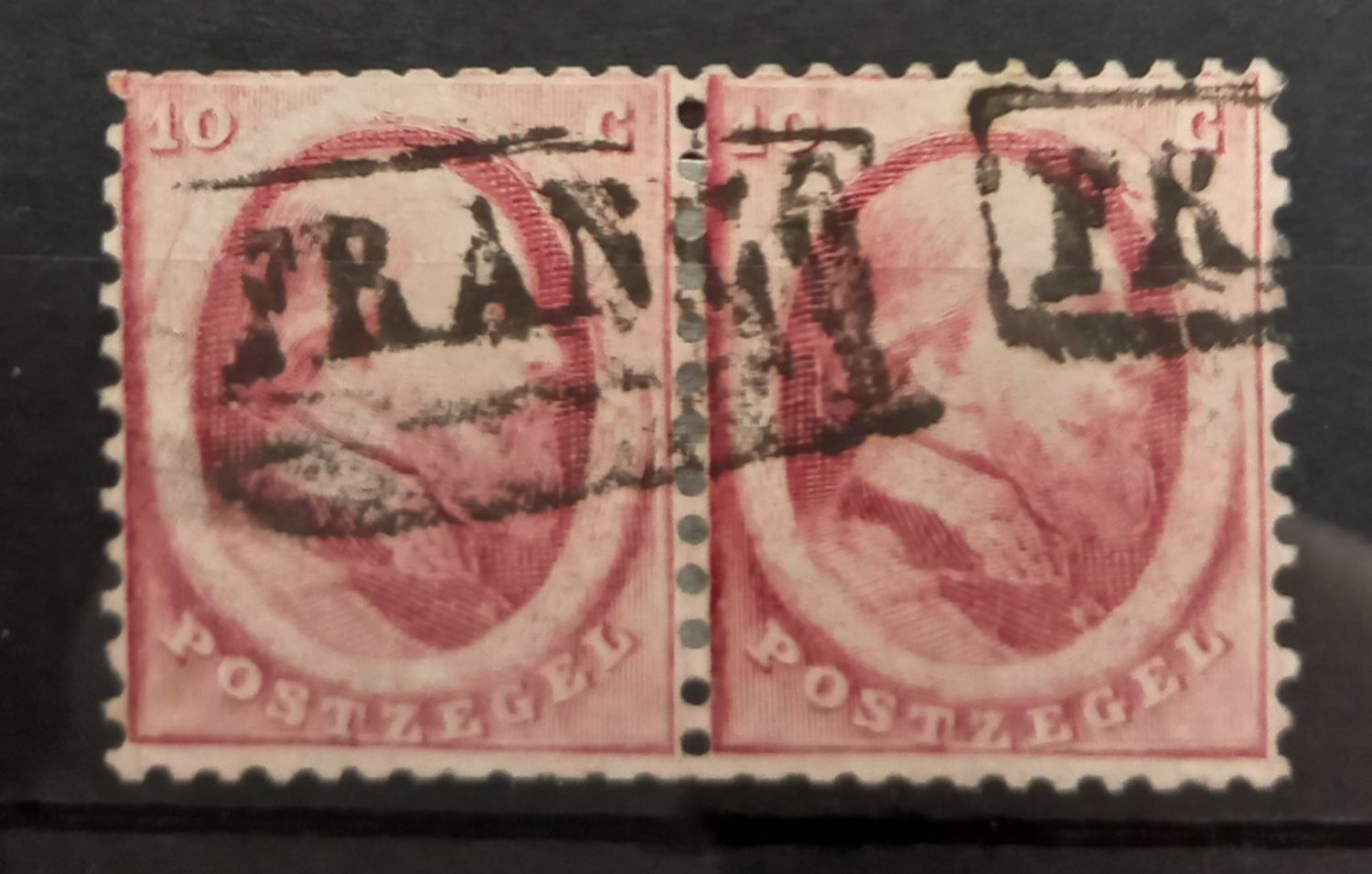 FRANCO in omlijsting op NVPH 5 (paar)