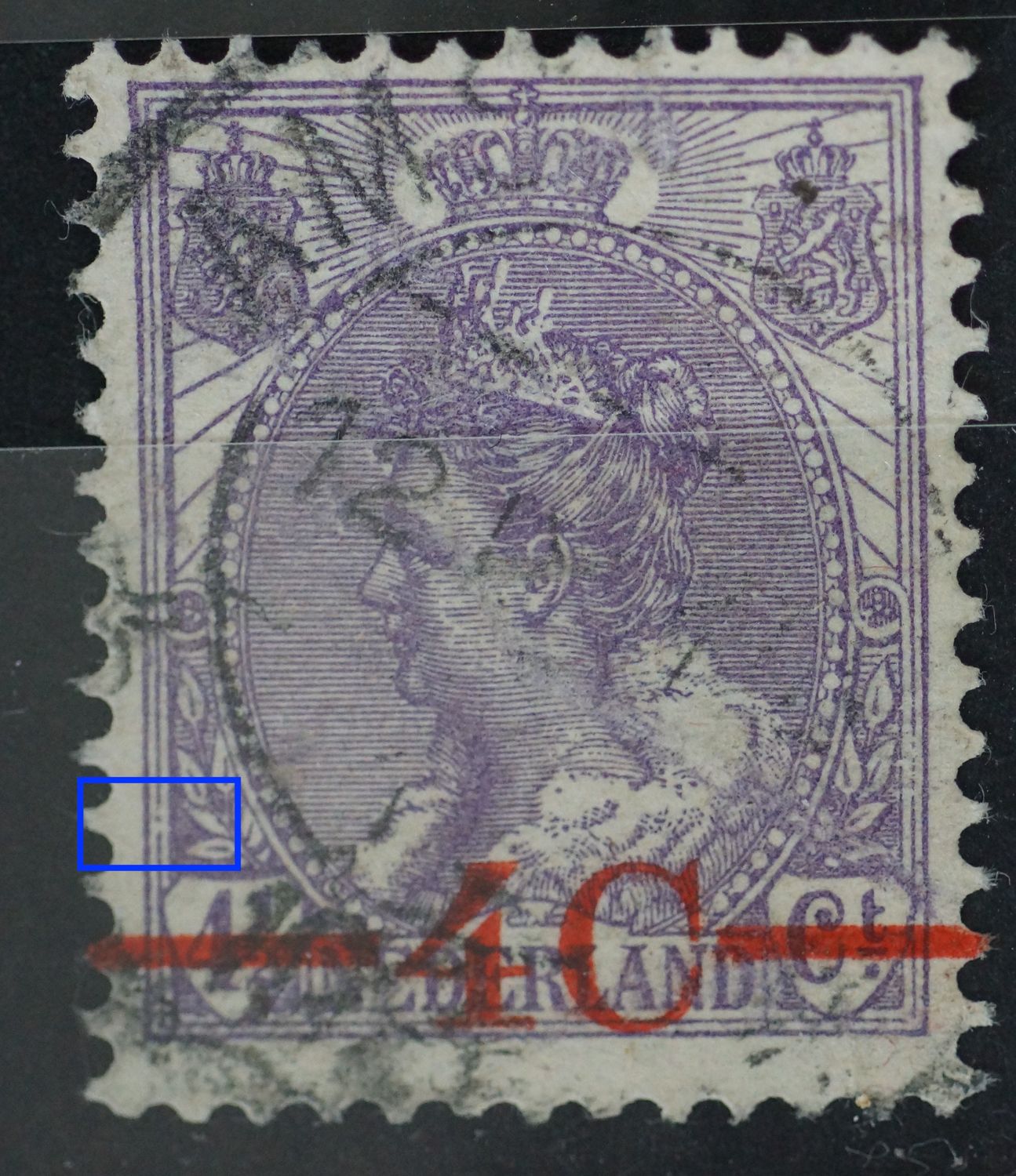 NVPH 106 - breuk in kaderlijn links