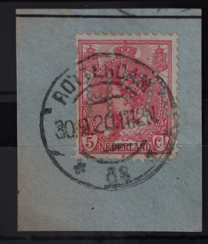 Rotterdam 63 op NVPH 60 - tevens perfin H&V