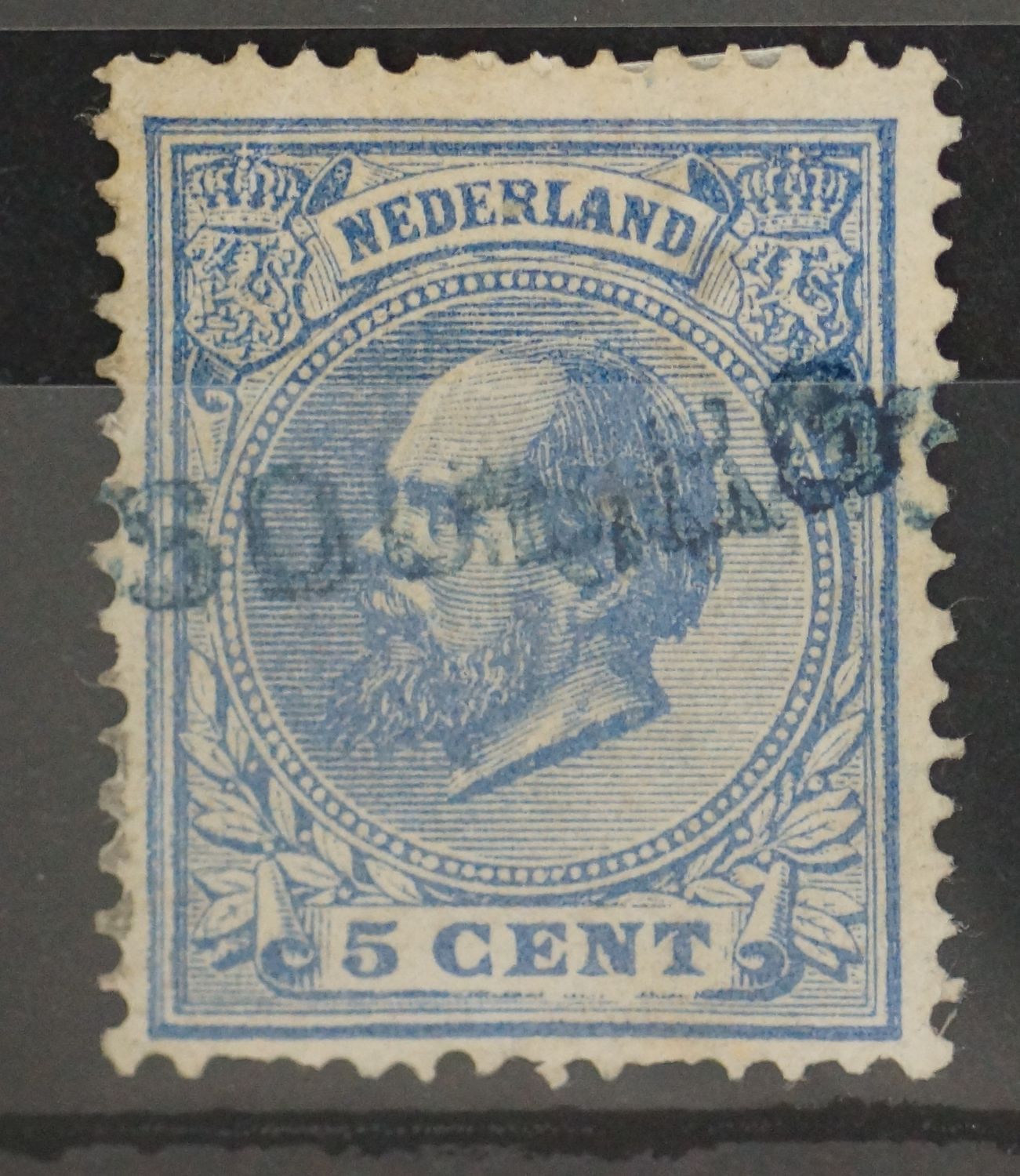 (Oost) Souburg in blauwe inkt op NVPH 19 (Oost) Souburg in blauwe inkt op NVPH 19