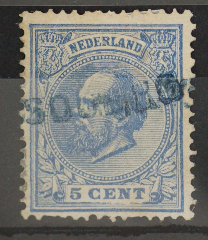 (Oost) Souburg in blauwe inkt op NVPH 19