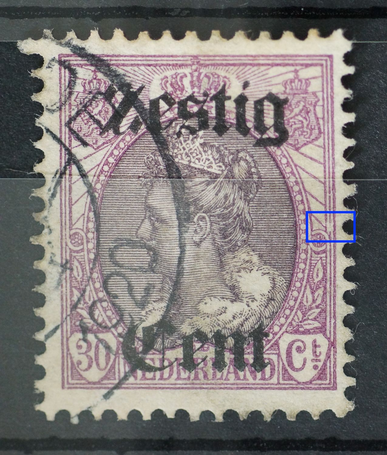 NVPH 103 - breuk in kaderlijn rechts NVPH 103 - breuk in kaderlijn rechts