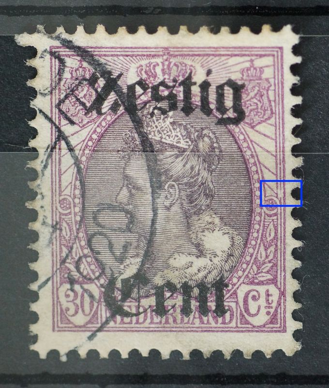 NVPH 103 - breuk in kaderlijn rechts