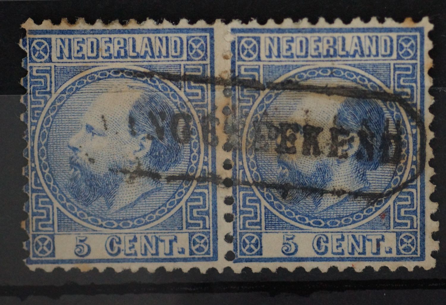 Aangeteekend op NVPH 7 (paar) - plaatfout Aangeteekend op NVPH 7 (paar) - plaatfout