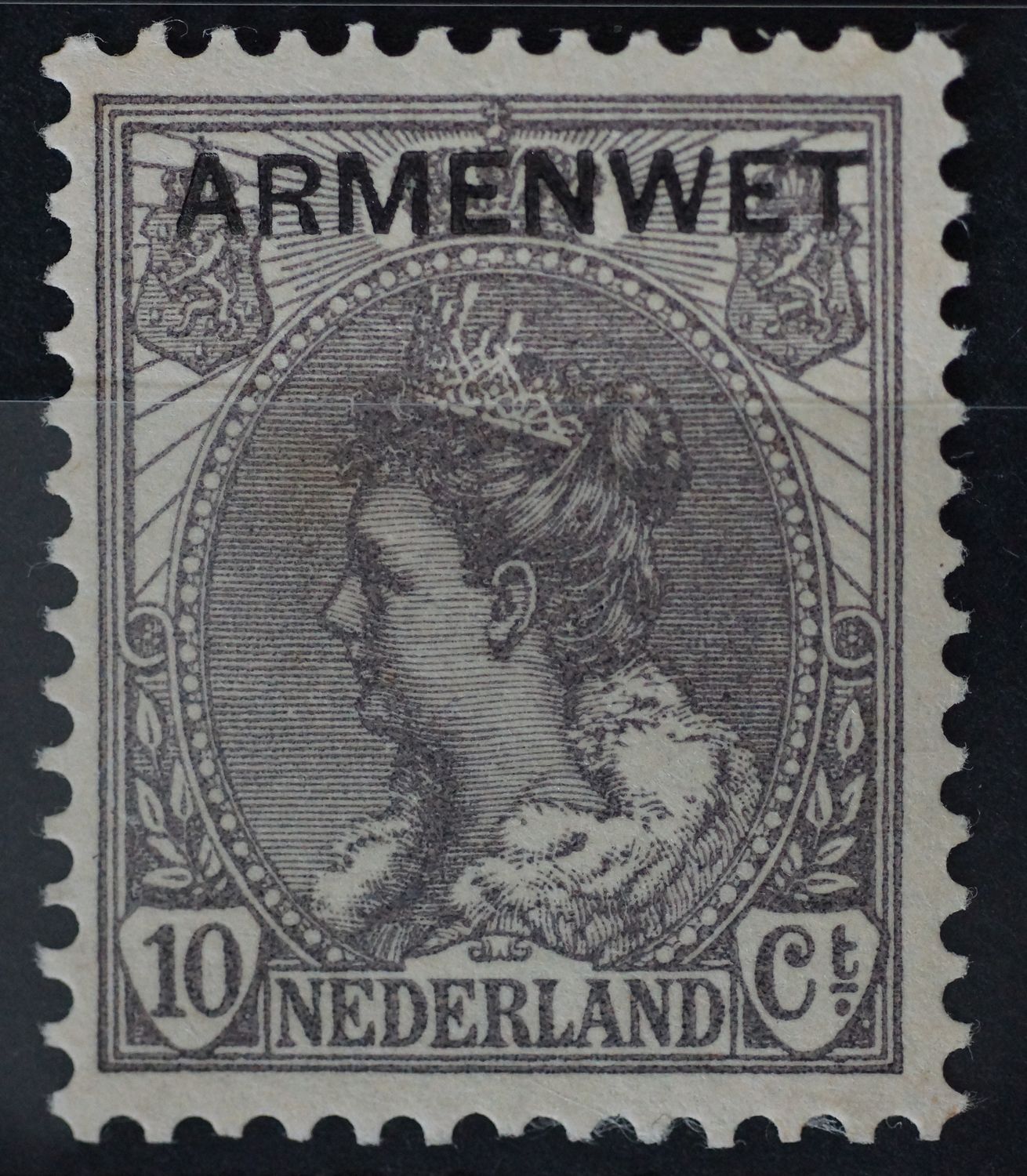 Armenwet opdruk op NVPH 61 - NVPH D7 - postfris - keur Dr. Louis