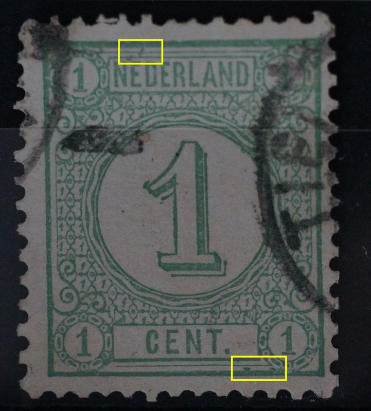 NVPH  31 - groene vlekken onder en boven