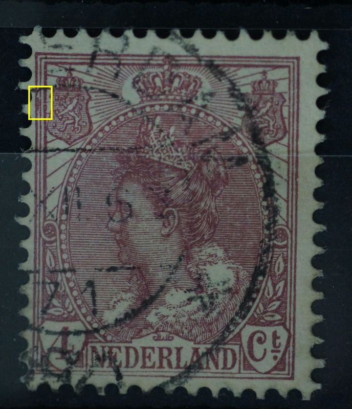 NVPH  58 - extra verticaal lijntje bij linker wapenschild