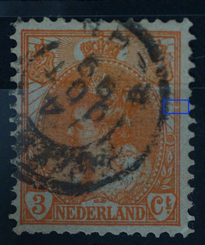 NVPH  56 - breuk in kaderlijnen rechts