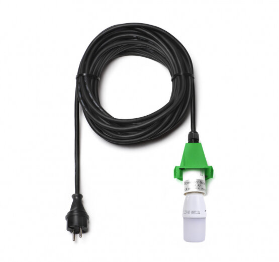 Kabel schwarz A4/A7, 10m Kappe grün, mit LED