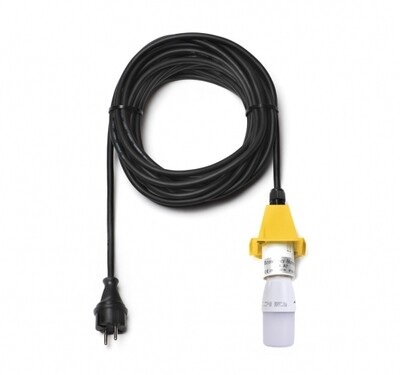 Kabel schwarz A4/A7, 10m Kappe gelb, mit LED