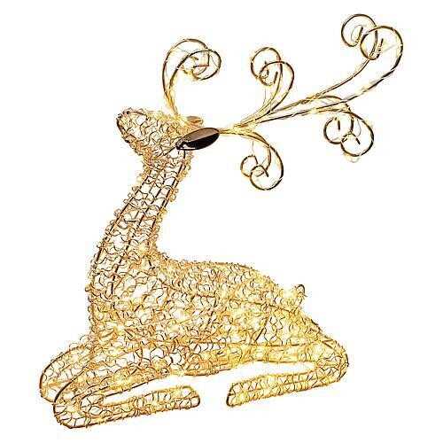 LED Rentier liegend, 30cm, r.gold LED Rentier liegend, 30cm, r.gold