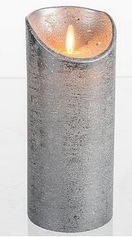 LED-Wachskerze silber 75mm x 150mm LED-Wachskerze silber 75mm x 150mm