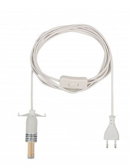 Kabel weiß i4-i8 E14, 6m, mit LED Kabel weiß i4-i8 E14, 6m, mit LED
