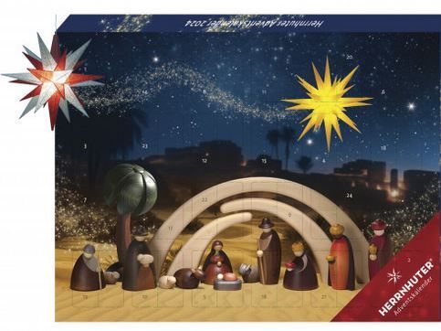 Adventskalender mit A1e Stern rot/silber Adventskalender mit A1e Stern rot/silber