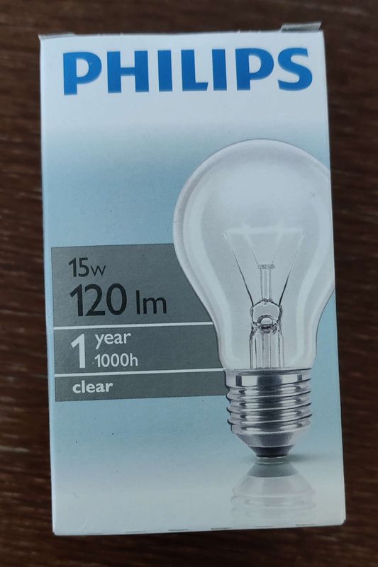 Philips Tropfenlampe 15 W A55 clear, E27 Philips Tropfenlampe 15 W A55 clear, E27