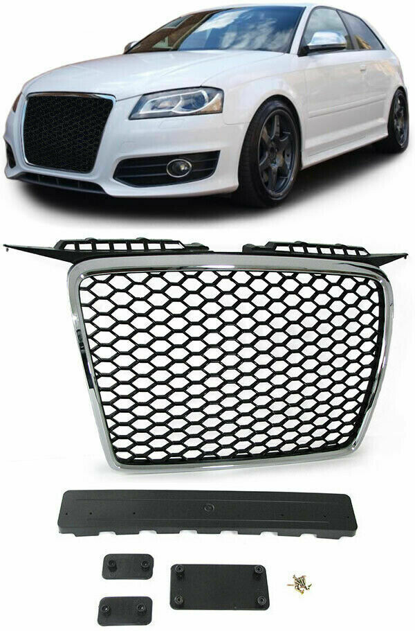 Sport Grill grille without emblem black-Chrom for Audi A3 8P 05-08 –  Monster Tuning Parts – Design Art since 1997